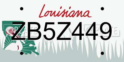 ZB5Z449 Louisiana License Plate
