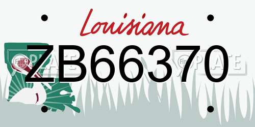 ZB66370 Louisiana License Plate