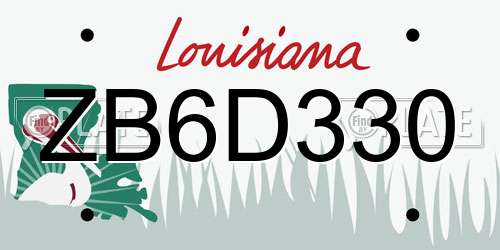 ZB6D330 Louisiana License Plate