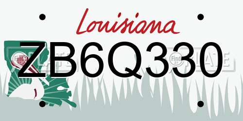 ZB6Q330 Louisiana License Plate