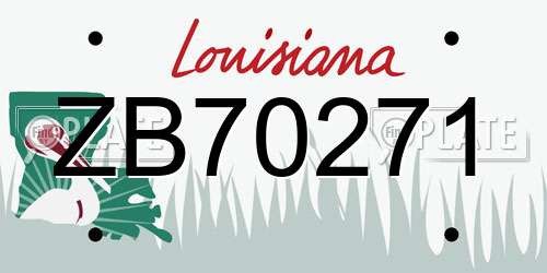 ZB70271 Louisiana License Plate