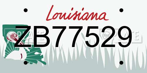 ZB77529 Louisiana License Plate