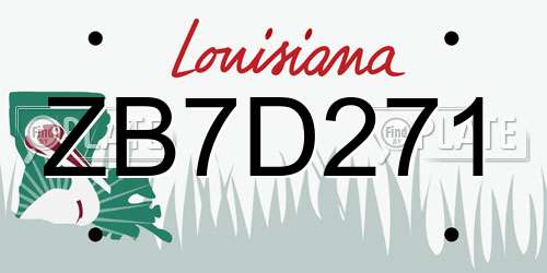 ZB7D271 Louisiana License Plate