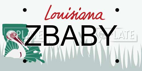ZBABY Louisiana License Plate