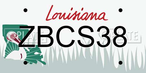 ZBCS38 Louisiana License Plate