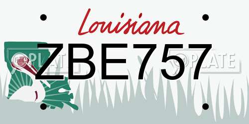 ZBE757 Louisiana License Plate