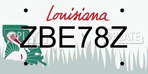 ZBE78Z Louisiana License Plate