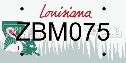 ZBM075 Louisiana License Plate