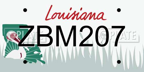 ZBM207 Louisiana License Plate
