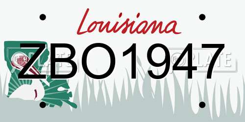 ZBO1947 Louisiana License Plate