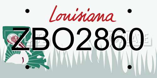 ZBO2860 Louisiana License Plate