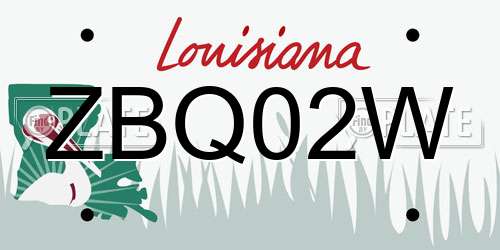 ZBQ02W Louisiana License Plate