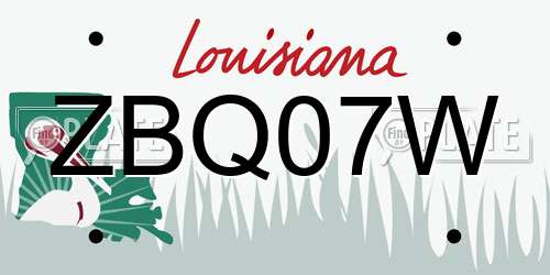 ZBQ07W Louisiana License Plate