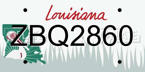 ZBQ2860 Louisiana License Plate