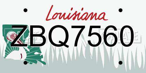 ZBQ7560 Louisiana License Plate