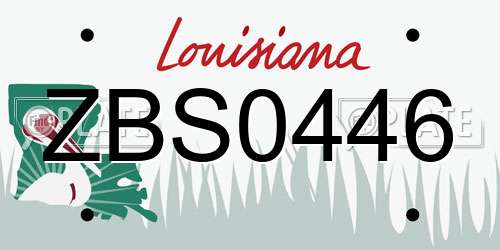 ZBS0446 Louisiana License Plate