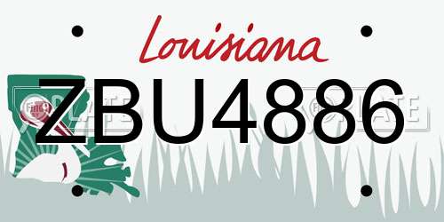 ZBU4886 Louisiana License Plate