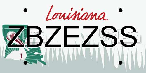 ZBZEZSS Louisiana License Plate
