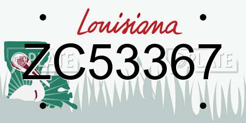 ZC53367 Louisiana License Plate