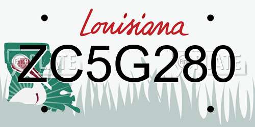 ZC5G280 Louisiana License Plate