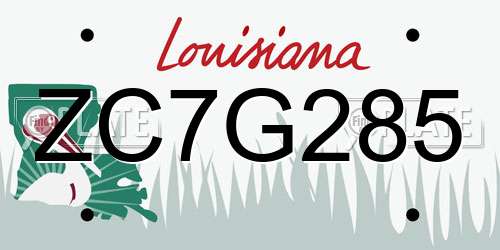 ZC7G285 Louisiana License Plate