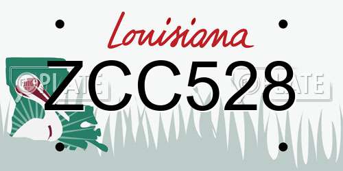 ZCC528 Louisiana License Plate