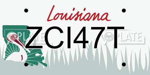 ZCI47T Louisiana License Plate