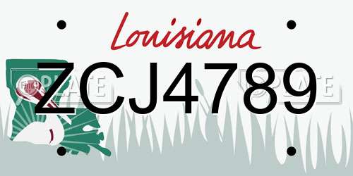 ZCJ4789 Louisiana License Plate