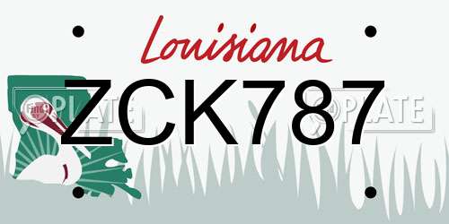 ZCK787 Louisiana License Plate
