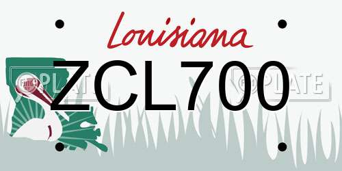 ZCL700 Louisiana License Plate