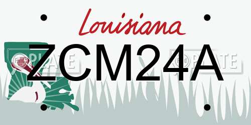ZCM24A Louisiana License Plate