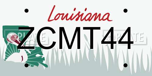 ZCMT44 Louisiana License Plate
