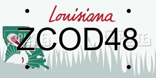 ZCOD48 Louisiana License Plate
