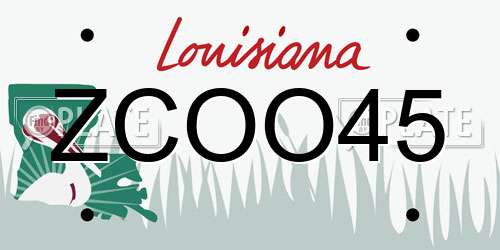 ZCOO45 Louisiana License Plate