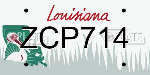 ZCP714 Louisiana License Plate