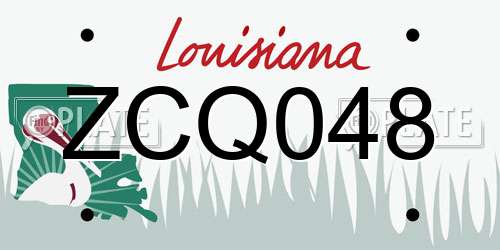 ZCQ048 Louisiana License Plate
