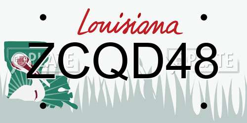 ZCQD48 Louisiana License Plate