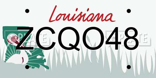 ZCQO48 Louisiana License Plate