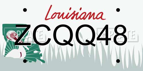 ZCQQ48 Louisiana License Plate