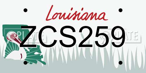 ZCS259 Louisiana License Plate