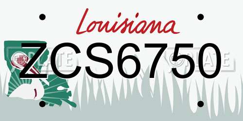 ZCS6750 Louisiana License Plate