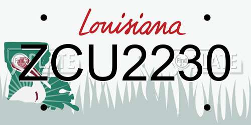 ZCU2230 Louisiana License Plate