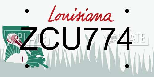 ZCU774 Louisiana License Plate