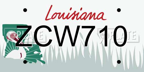 ZCW710 Louisiana License Plate