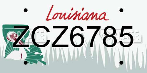 ZCZ6785 Louisiana License Plate