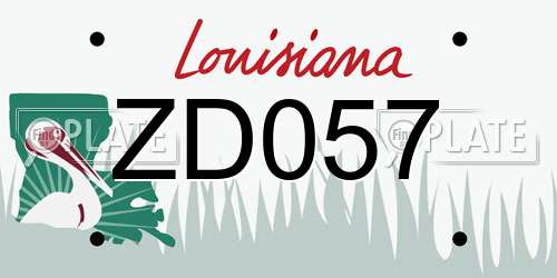 ZD057 Louisiana License Plate