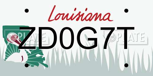 ZD0G7T Louisiana License Plate
