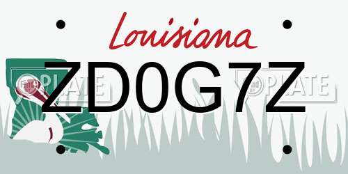 ZD0G7Z Louisiana License Plate