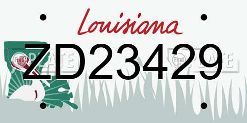 ZD23429 Louisiana License Plate