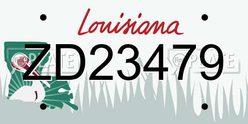 ZD23479 Louisiana License Plate